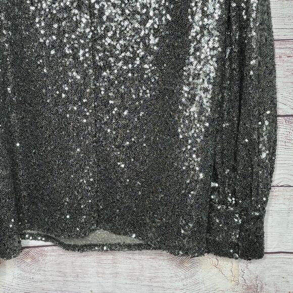 Anthropologie Sunday in Brooklyn Luna Silver Sequined Top Size Medium New - Picture 12 of 13
